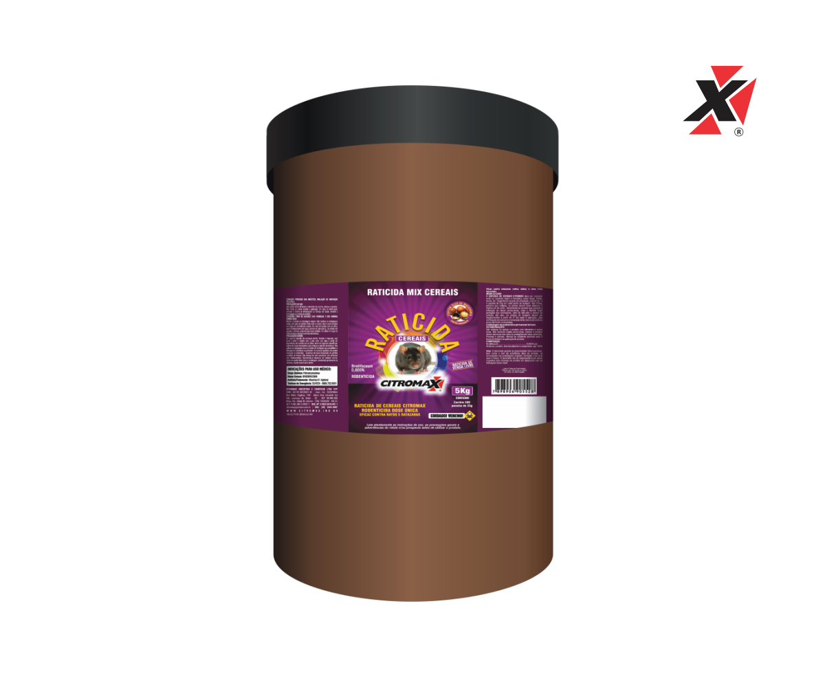 RATICIDA MIX CEREAIS 25g CITROMAX BARRICA 5KG (200x25g)